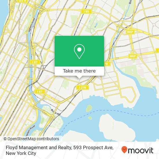 Mapa de Floyd Management and Realty, 593 Prospect Ave