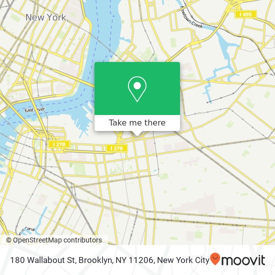 Mapa de 180 Wallabout St, Brooklyn, NY 11206