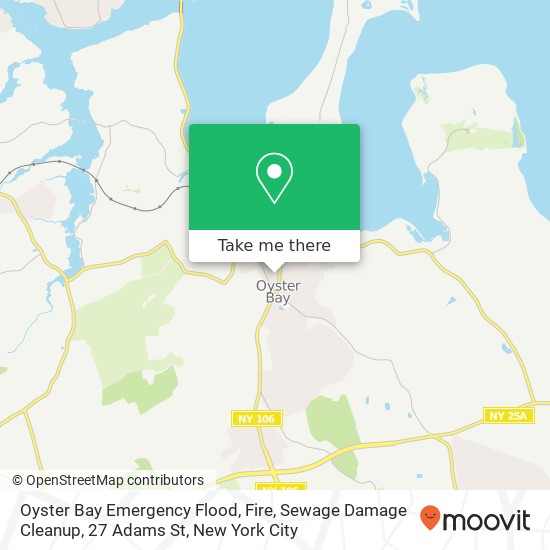 Mapa de Oyster Bay Emergency Flood, Fire, Sewage Damage Cleanup, 27 Adams St