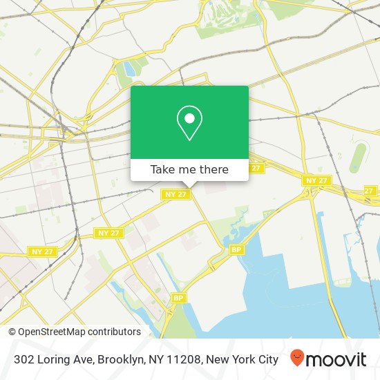 Mapa de 302 Loring Ave, Brooklyn, NY 11208