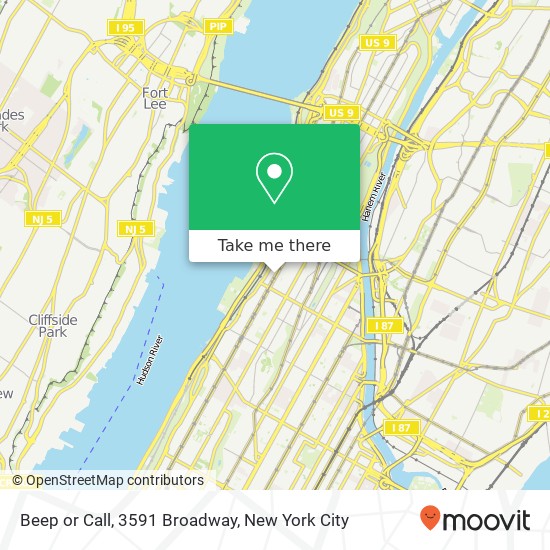 Mapa de Beep or Call, 3591 Broadway