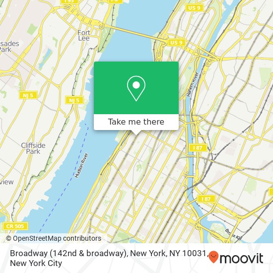 Broadway (142nd & broadway), New York, NY 10031 map