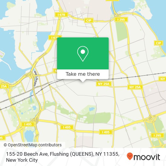 Mapa de 155-20 Beech Ave, Flushing (QUEENS), NY 11355