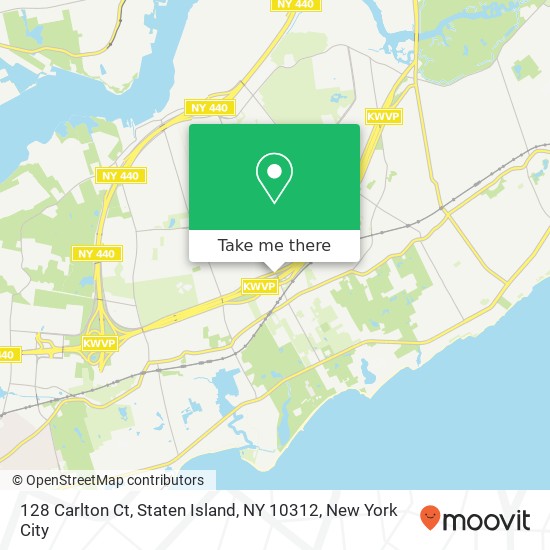 Mapa de 128 Carlton Ct, Staten Island, NY 10312