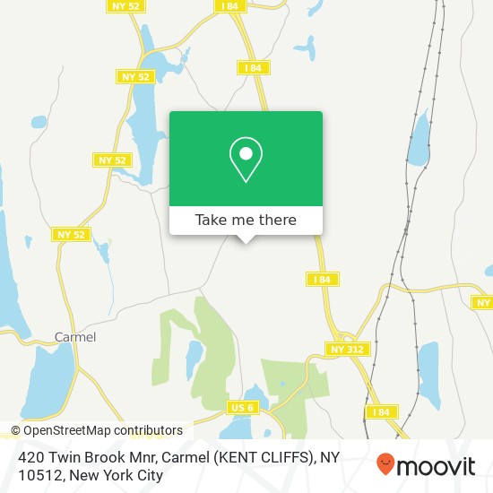 Mapa de 420 Twin Brook Mnr, Carmel (KENT CLIFFS), NY 10512
