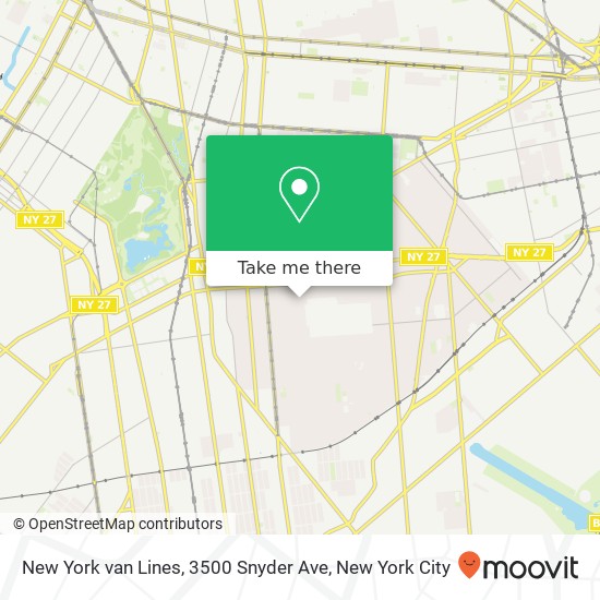Mapa de New York van Lines, 3500 Snyder Ave