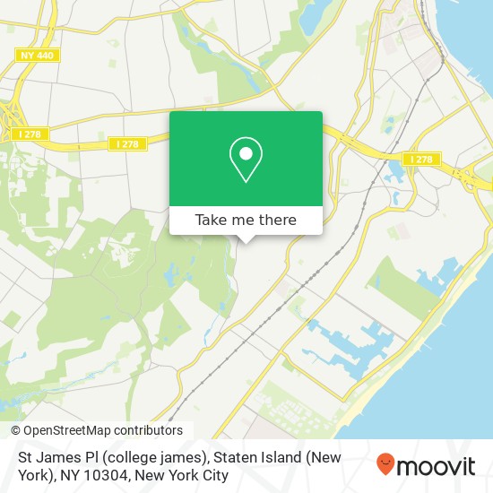 St James Pl (college james), Staten Island (New York), NY 10304 map