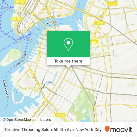 Creative Threading Salon, 60 4th Ave map