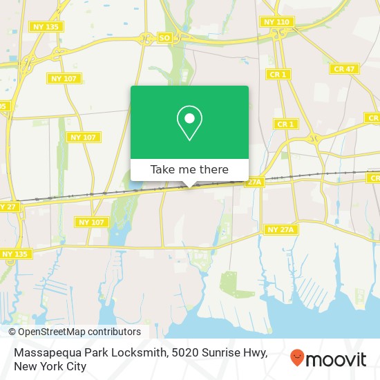 Mapa de Massapequa Park Locksmith, 5020 Sunrise Hwy