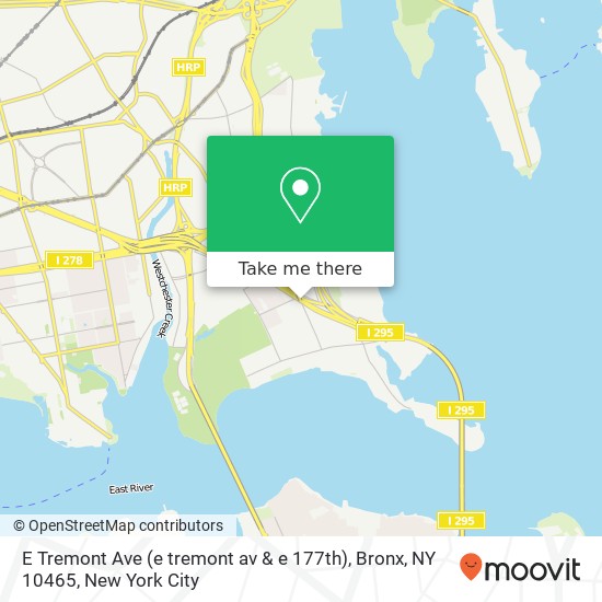 Mapa de E Tremont Ave (e tremont av & e 177th), Bronx, NY 10465