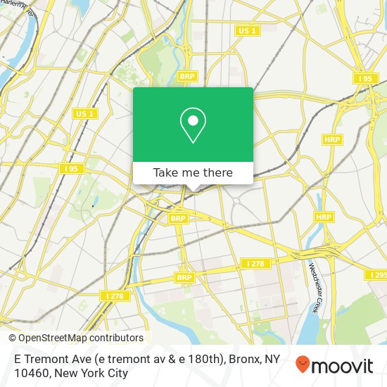 Mapa de E Tremont Ave (e tremont av & e 180th), Bronx, NY 10460