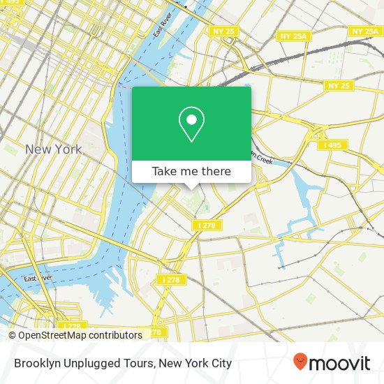 Mapa de Brooklyn Unplugged Tours