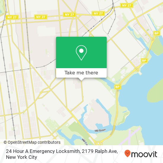 Mapa de 24 Hour A Emergency Locksmith, 2179 Ralph Ave