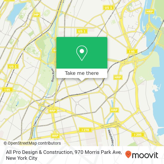 Mapa de All Pro Design & Construction, 970 Morris Park Ave