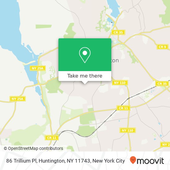 Mapa de 86 Trillium Pl, Huntington, NY 11743