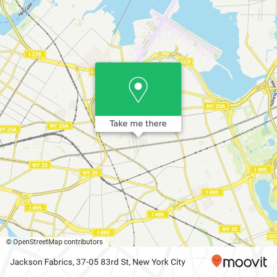 Mapa de Jackson Fabrics, 37-05 83rd St