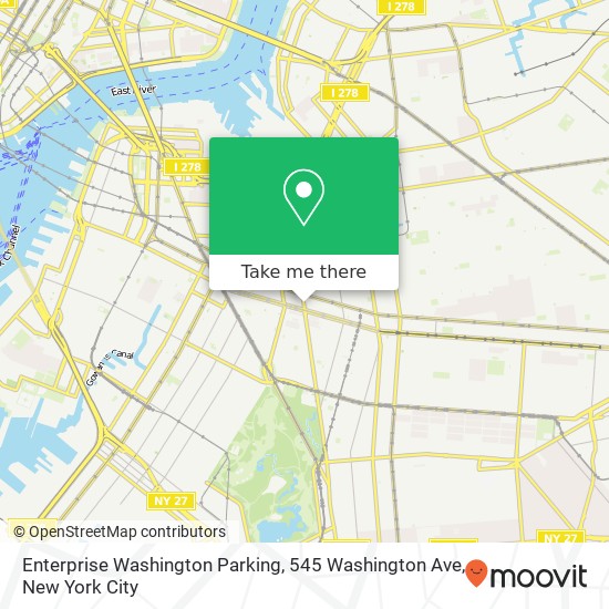 Enterprise Washington Parking, 545 Washington Ave map