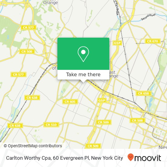 Mapa de Carlton Worthy Cpa, 60 Evergreen Pl