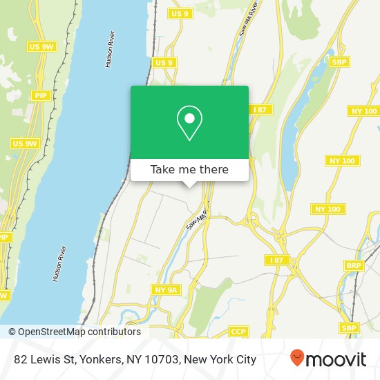 Mapa de 82 Lewis St, Yonkers, NY 10703