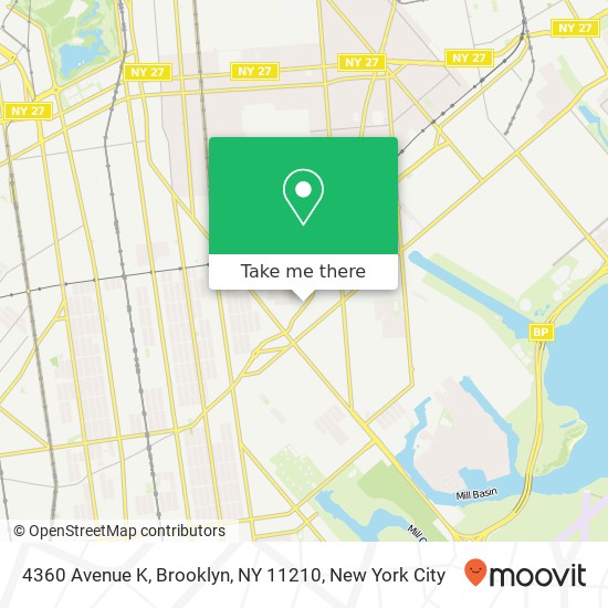 Mapa de 4360 Avenue K, Brooklyn, NY 11210