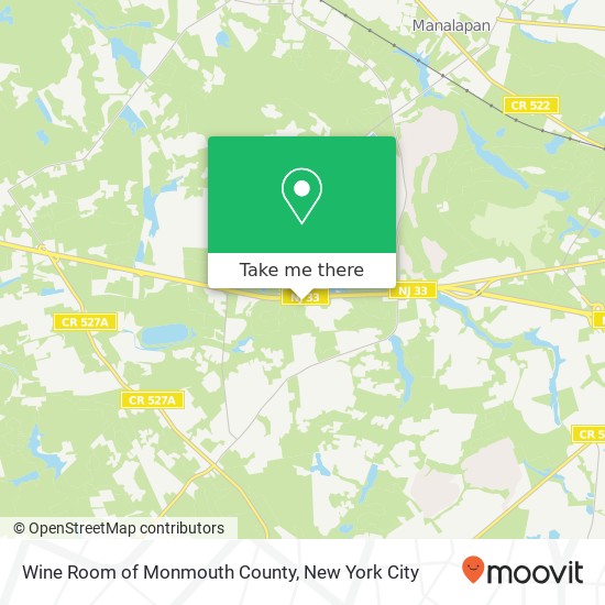 Wine Room of Monmouth County map