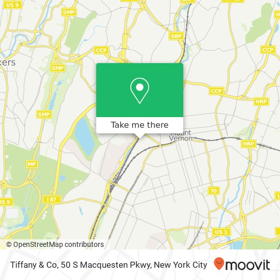 Mapa de Tiffany & Co, 50 S Macquesten Pkwy