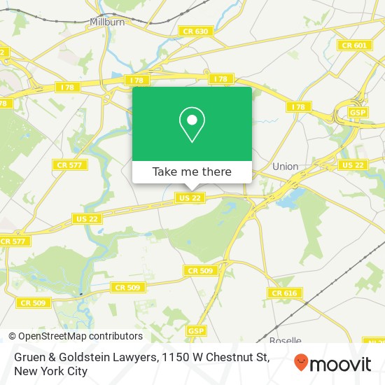 Mapa de Gruen & Goldstein Lawyers, 1150 W Chestnut St