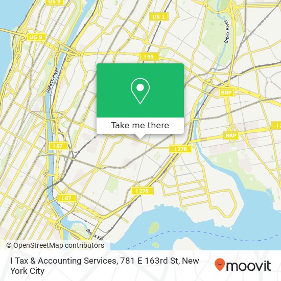 I Tax & Accounting Services, 781 E 163rd St map