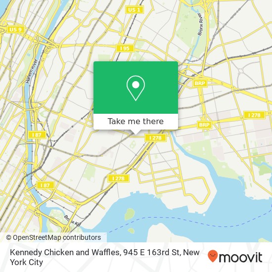 Mapa de Kennedy Chicken and Waffles, 945 E 163rd St