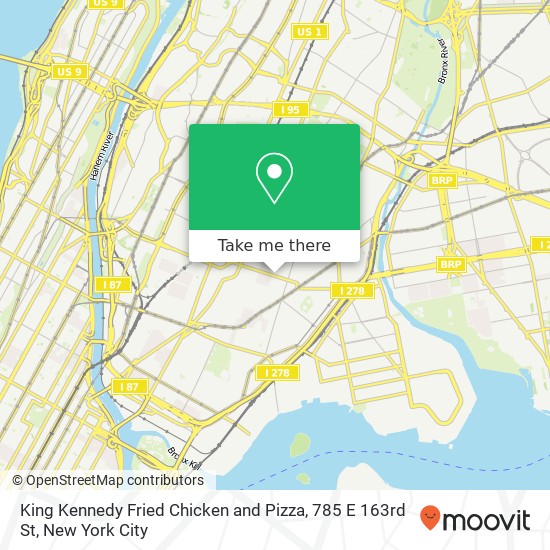 King Kennedy Fried Chicken and Pizza, 785 E 163rd St map