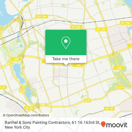 Mapa de Barthel & Sons Painting Contractors, 61-16 163rd St
