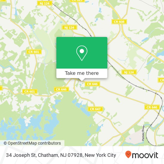 Mapa de 34 Joseph St, Chatham, NJ 07928