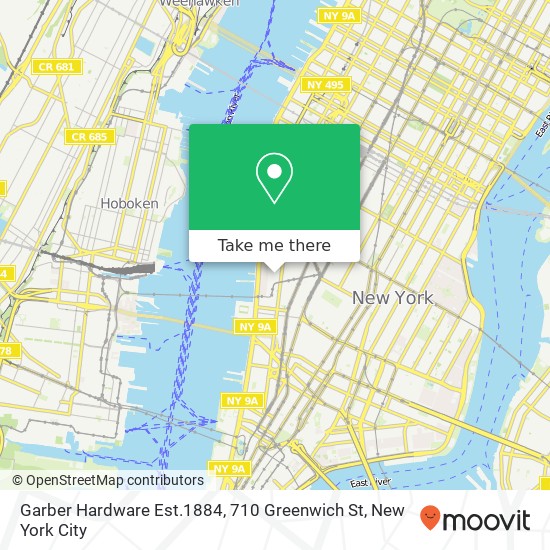 Mapa de Garber Hardware Est.1884, 710 Greenwich St