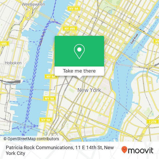 Mapa de Patricia Rock Communications, 11 E 14th St