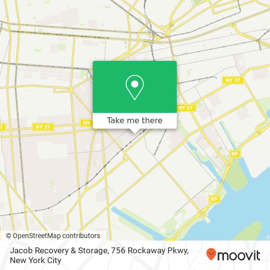 Mapa de Jacob Recovery & Storage, 756 Rockaway Pkwy