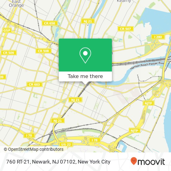 Mapa de 760 RT-21, Newark, NJ 07102