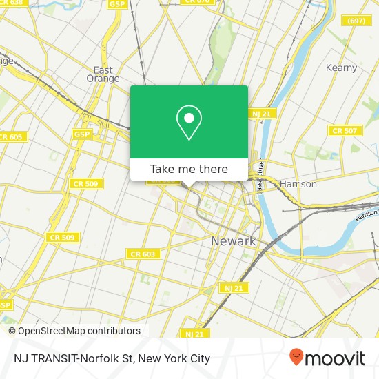Mapa de NJ TRANSIT-Norfolk St