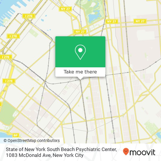 Mapa de State of New York South Beach Psychiatric Center, 1083 McDonald Ave
