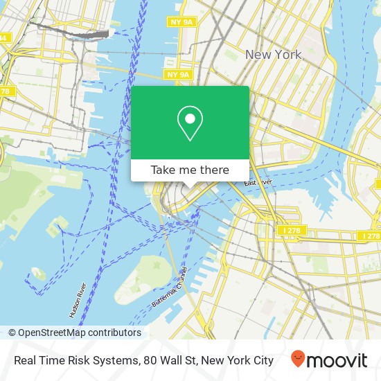 Real Time Risk Systems, 80 Wall St map