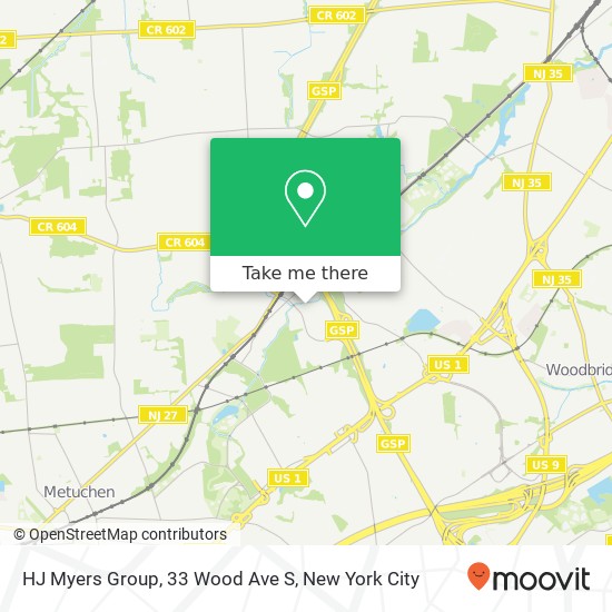 Mapa de HJ Myers Group, 33 Wood Ave S