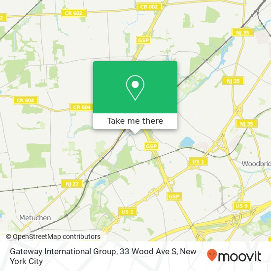 Mapa de Gateway International Group, 33 Wood Ave S