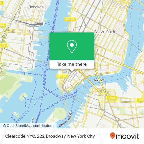 Mapa de Clearcode NYC, 222 Broadway