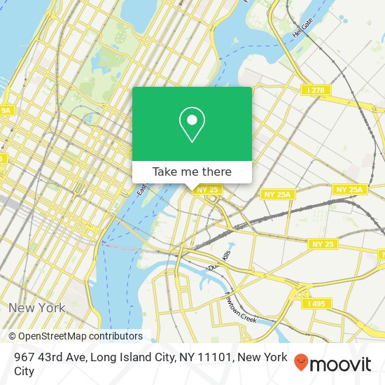 Mapa de 967 43rd Ave, Long Island City, NY 11101