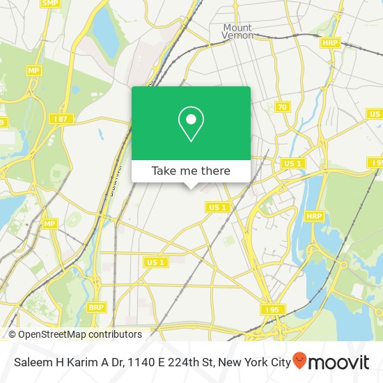 Mapa de Saleem H Karim A Dr, 1140 E 224th St