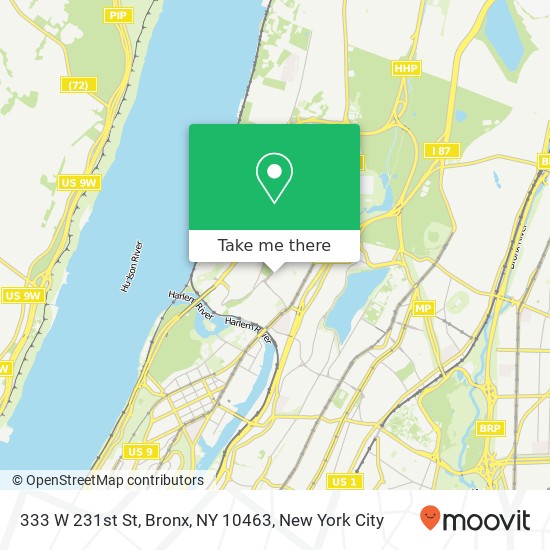 Mapa de 333 W 231st St, Bronx, NY 10463