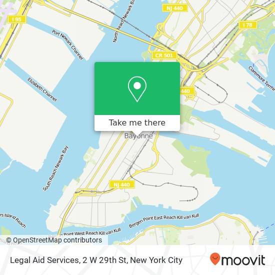 Legal Aid Services, 2 W 29th St map