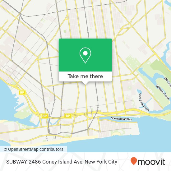 SUBWAY, 2486 Coney Island Ave map