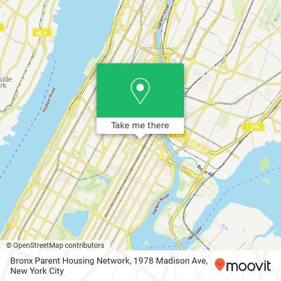 Mapa de Bronx Parent Housing Network, 1978 Madison Ave