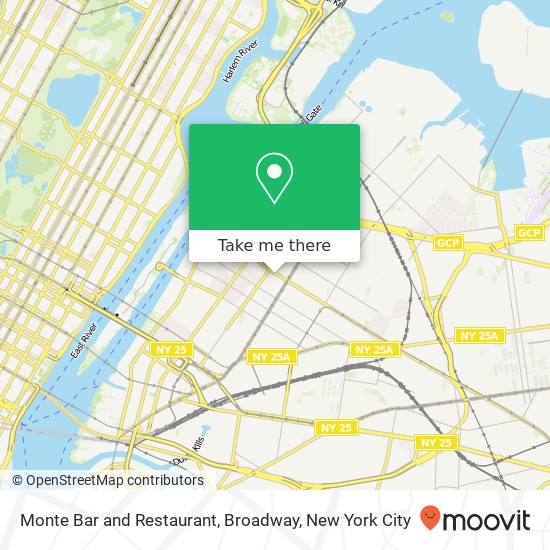 Monte Bar and Restaurant, Broadway map