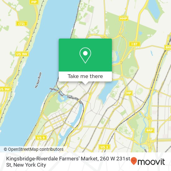 Mapa de Kingsbridge-Riverdale Farmers' Market, 260 W 231st St
